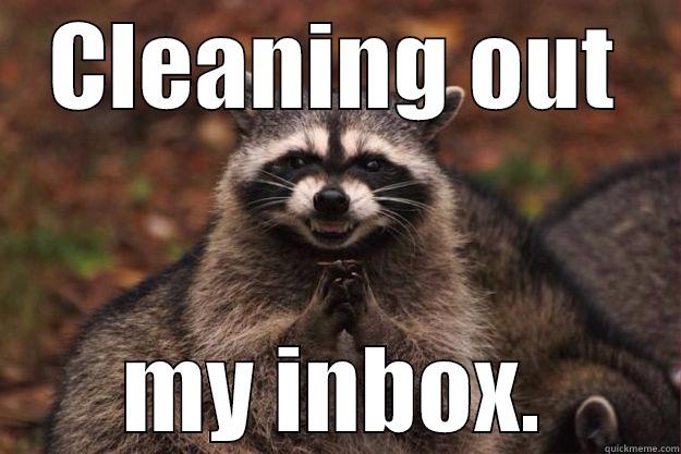 CLEANING OUT MY INBOX. Evil Plotting Raccoon