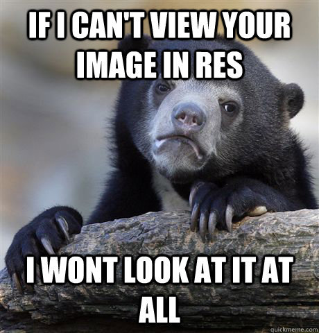 If I can't view your image in RES I wont look at it at all  Confession Bear