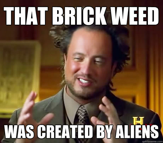 That brick weed  was created by aliens  Ancient Aliens