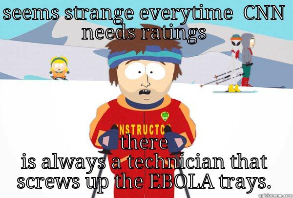 SEEMS STRANGE EVERYTIME  CNN NEEDS RATINGS THERE IS ALWAYS A TECHNICIAN THAT SCREWS UP THE EBOLA TRAYS. Super Cool Ski Instructor