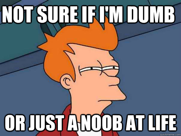 Not sure if I'm dumb or just a noob at life  Futurama Fry