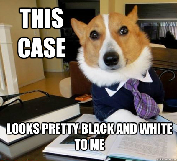 This case Looks pretty black and white to me  Lawyer Dog