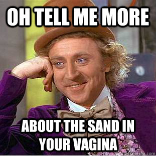 Oh tell me more about the sand in your vagina - Oh tell me more about the sand in your vagina  Condescending Wonka