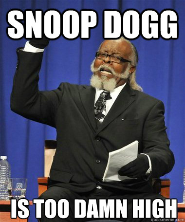 Snoop Dogg Is too damn high  