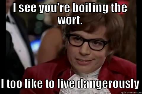 The dangers of homebrewing - I SEE YOU'RE BOILING THE WORT. I TOO LIKE TO LIVE DANGEROUSLY Dangerously - Austin Powers