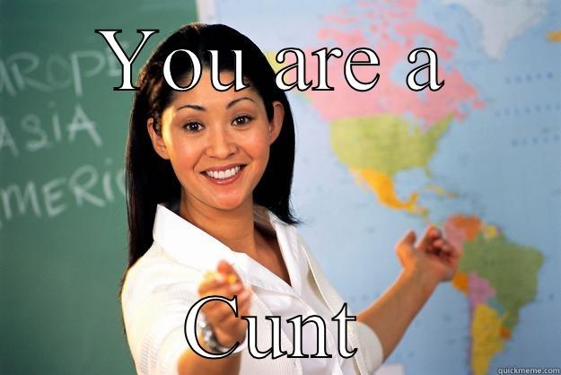 How I feel right now - YOU ARE A CUNT Unhelpful High School Teacher