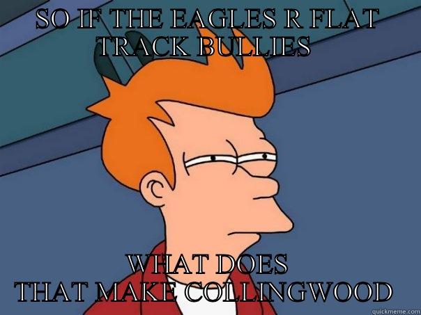 SO IF THE EAGLES R FLAT TRACK BULLIES  WHAT DOES THAT MAKE COLLINGWOOD  Futurama Fry