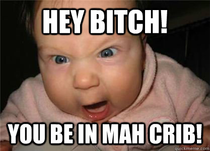 hey Bitch! you be in mah crib! - hey Bitch! you be in mah crib!  Baby meme-2