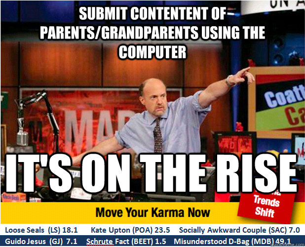 submit contentent of parents/grandparents using the computer  It's on the rise   Jim Kramer with updated ticker