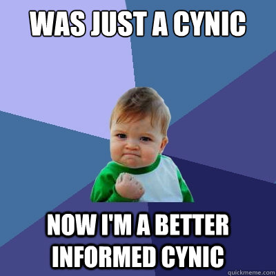 was just a cynic now I'm a better informed cynic - was just a cynic now I'm a better informed cynic  Success Kid