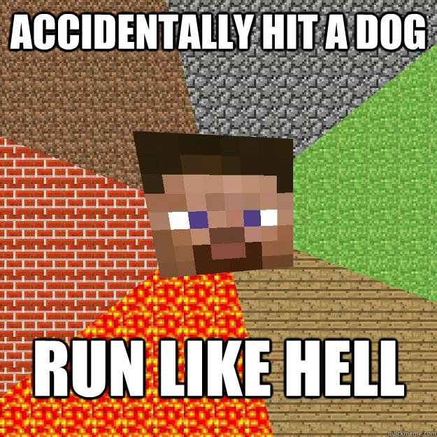 ACCIDEntally hit a dog run like hell  Minecraft