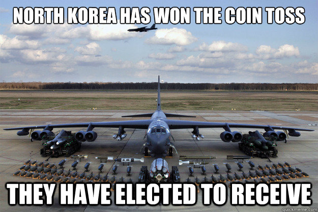 north korea has won the coin toss they have elected to receive  