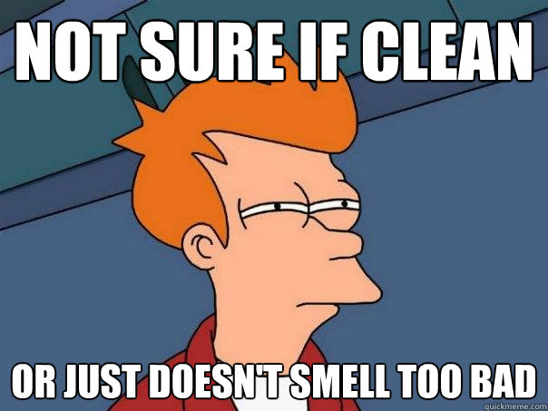 not sure if clean or just doesn't smell too bad - not sure if clean or just doesn't smell too bad  Futurama Fry