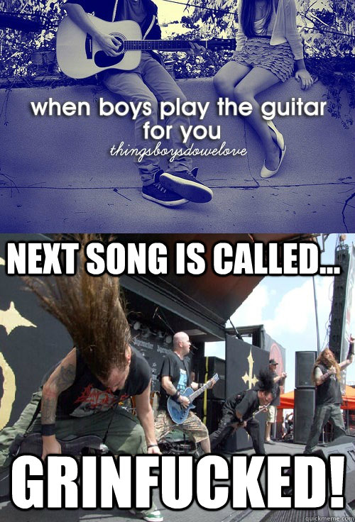 Next Song is Called... GrinFucked!  Boys Play Guitar DevilDriver