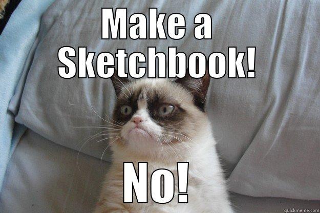 MAKE A SKETCHBOOK! NO! Grumpy Cat