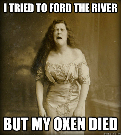 I tried to ford the river but my oxen died  1890s Problems