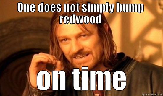 ONE DOES NOT SIMPLY BUMP REDWOOD  ON TIME Boromir