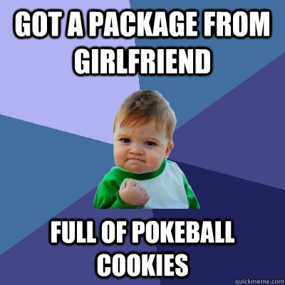 Got a package from girlfriend Full of Pokeball cookies  Success Kid