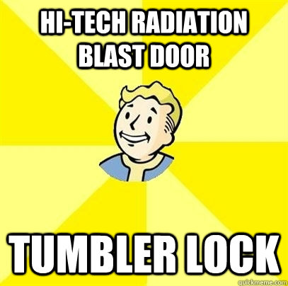 Hi-Tech Radiation Blast door Tumbler lock  Fallout 3