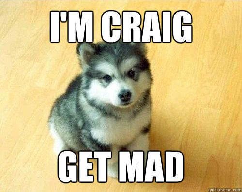 I'm Craig Get mad   Baby Courage Wolf