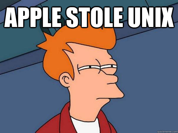 Apple stole unix   Futurama Fry