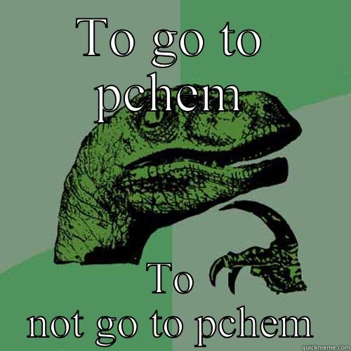 Question of Life - TO GO TO PCHEM TO NOT GO TO PCHEM Philosoraptor