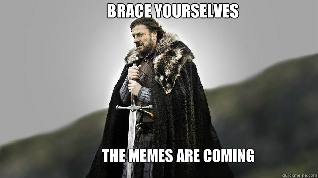 THE MEMES ARE COMING BRACE YOURSELVES - THE MEMES ARE COMING BRACE YOURSELVES  Ned stark winter is coming