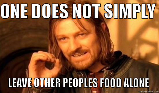 ONE DOES NOT SIMPLY  LEAVE OTHER PEOPLES FOOD ALONE Boromir