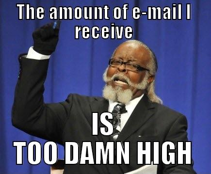 THE AMOUNT OF E-MAIL I RECEIVE IS TOO DAMN HIGH Too Damn High