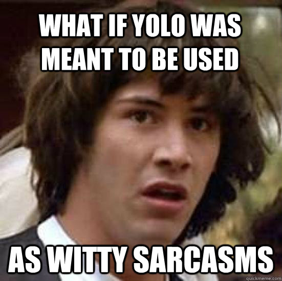 what if yolo was meant to be used as witty sarcasms - what if yolo was meant to be used as witty sarcasms  conspiracy keanu