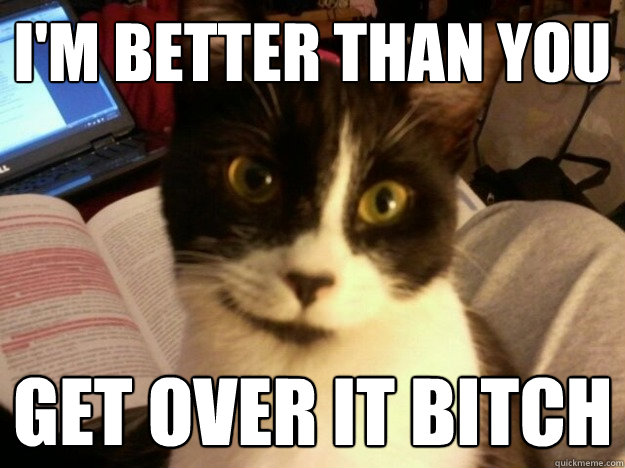 i'm better than you get over it bitch  mittens the cat