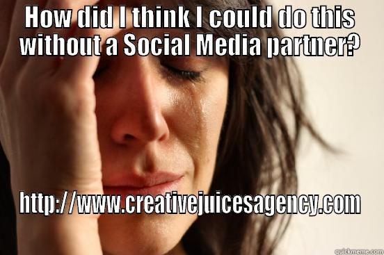 HOW DID I THINK I COULD DO THIS WITHOUT A SOCIAL MEDIA PARTNER? HTTP://WWW.CREATIVEJUICESAGENCY.COM First World Problems