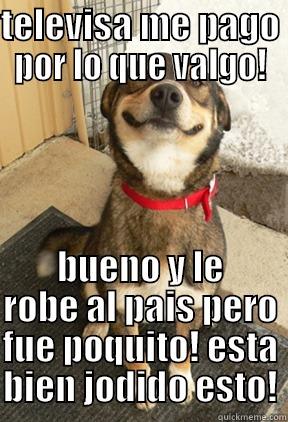 TELEVISA ME PAGO POR LO QUE VALGO! BUENO Y LE ROBE AL PAIS PERO FUE POQUITO! ESTA BIEN JODIDO ESTO! Good Dog Greg