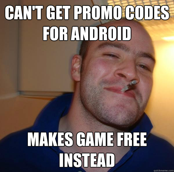 Can't get åpromo codes for Android makes game free instead - Can't get åpromo codes for Android makes game free instead  Misc