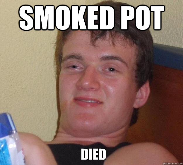 SMOKED POT DIED  - SMOKED POT DIED   10 Guy