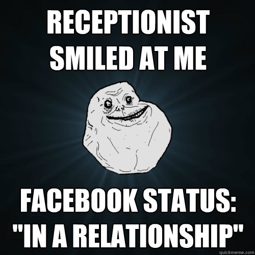 Receptionist smiled at me Facebook status: 