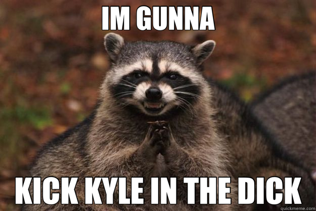 IM GUNNA KICK KYLE IN THE DICK  Evil Plotting Raccoon