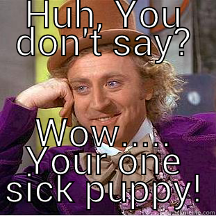 HUH, YOU DON'T SAY? WOW..... YOUR ONE SICK PUPPY! Condescending Wonka