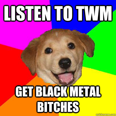 Listen to TWM get black metal bitches  Advice Dog