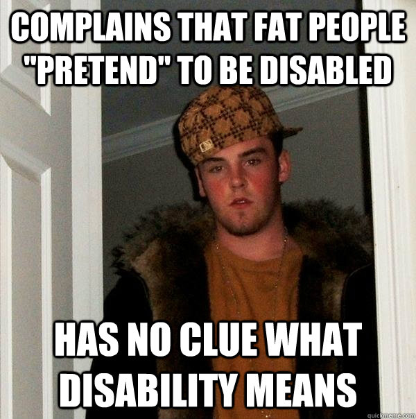 Complains that fat people 