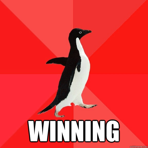  winning  Socially Awesome Penguin