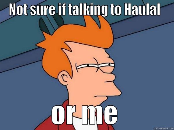 NOT SURE IF TALKING TO HAULAL  OR ME Futurama Fry