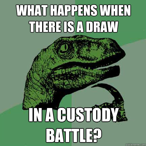 What happens when there is a draw in a custody battle?  Philosoraptor