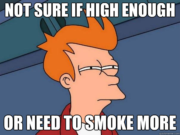 Not sure if high enough or need to smoke more  Futurama Fry