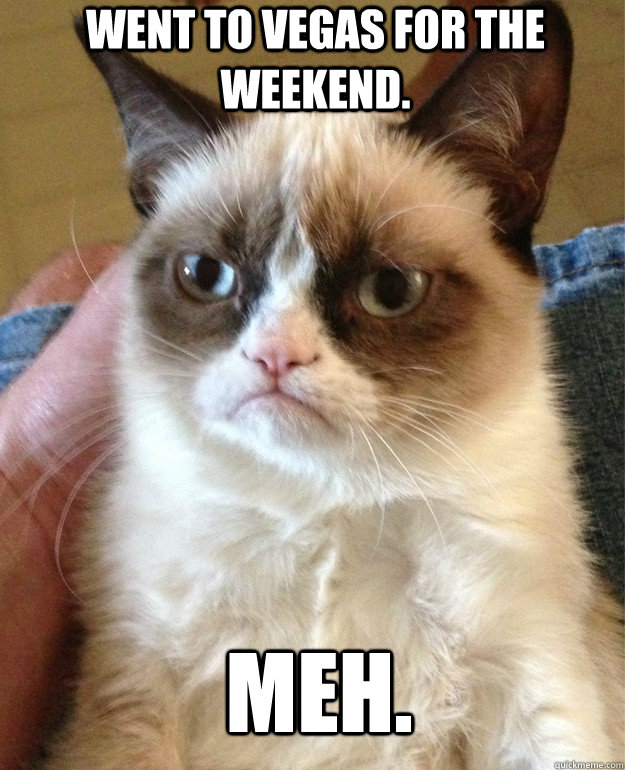 Went to Vegas for the weekend. MEH.   Grumpy Cat