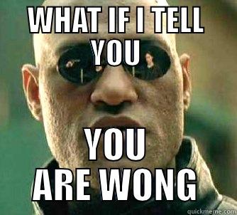 WHAT IF I TOLD U - WHAT IF I TELL YOU YOU ARE WONG Matrix Morpheus