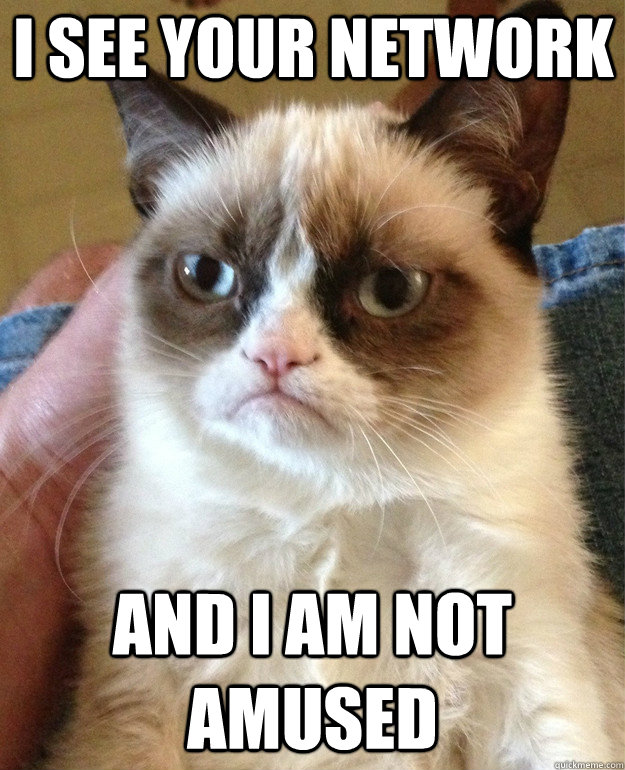 I see your network And i am not amused  Grumpy Cat