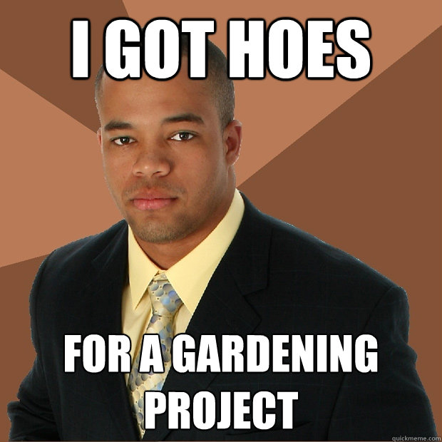 I got hoes for a gardening project  Successful Black Man