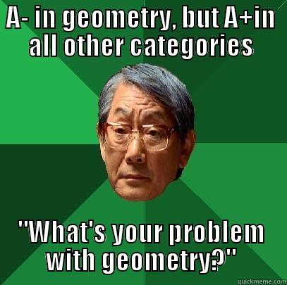 A- IN GEOMETRY, BUT A+IN ALL OTHER CATEGORIES 