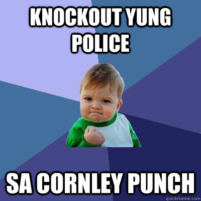 knockout yung police sa cornley punch  Success Kid